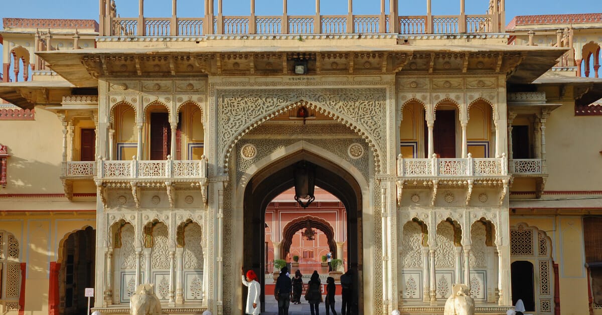 Entrance arch at City palace in Jaipur